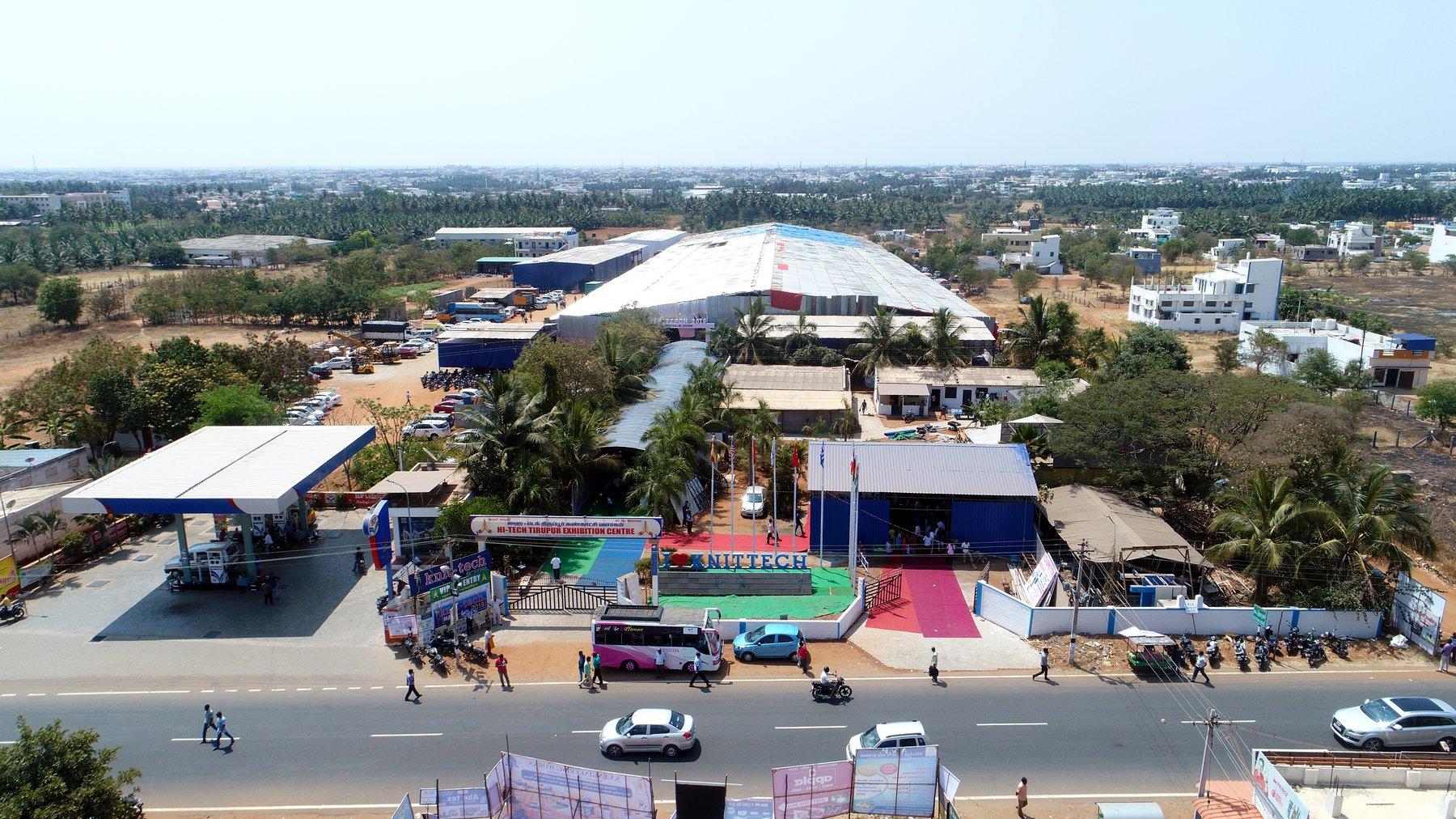 Aerial view of the venue complex.